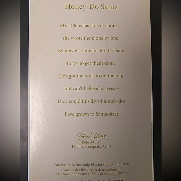 2008 Hallmark Keepsake Ornament Honey-Do List Santa - Picture 9 of 9